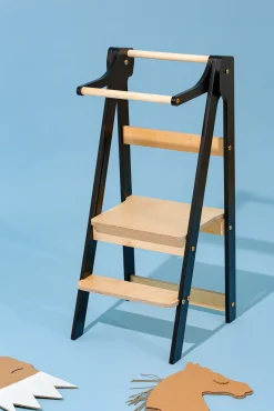 Duck Woodworks Sammenklappeligt Læringstårn, Sort