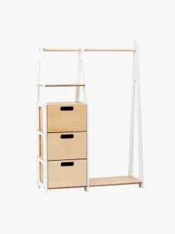 Duck Woodworks Tøjstativ med Skuffer, Hvid