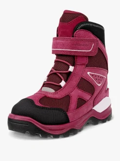 Ecco Snow Mountain WP 1V Vinterstøvler Jr, Black/Red Plum/Dark Ruby