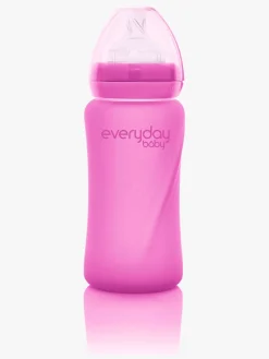 Everyday Baby Varmeindikator Sutteflaske Glas 240 ml, Cerise