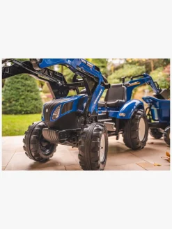 Falk New Holland Pedaltraktor med Trailer, Blå