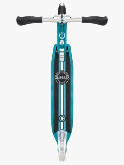 Globber Flow Element Lights Chrome Finish Løbehjul, Aqua Blue