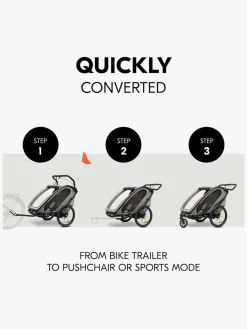 Hauck Bike N Walk Cykelanhænger, Light Grey