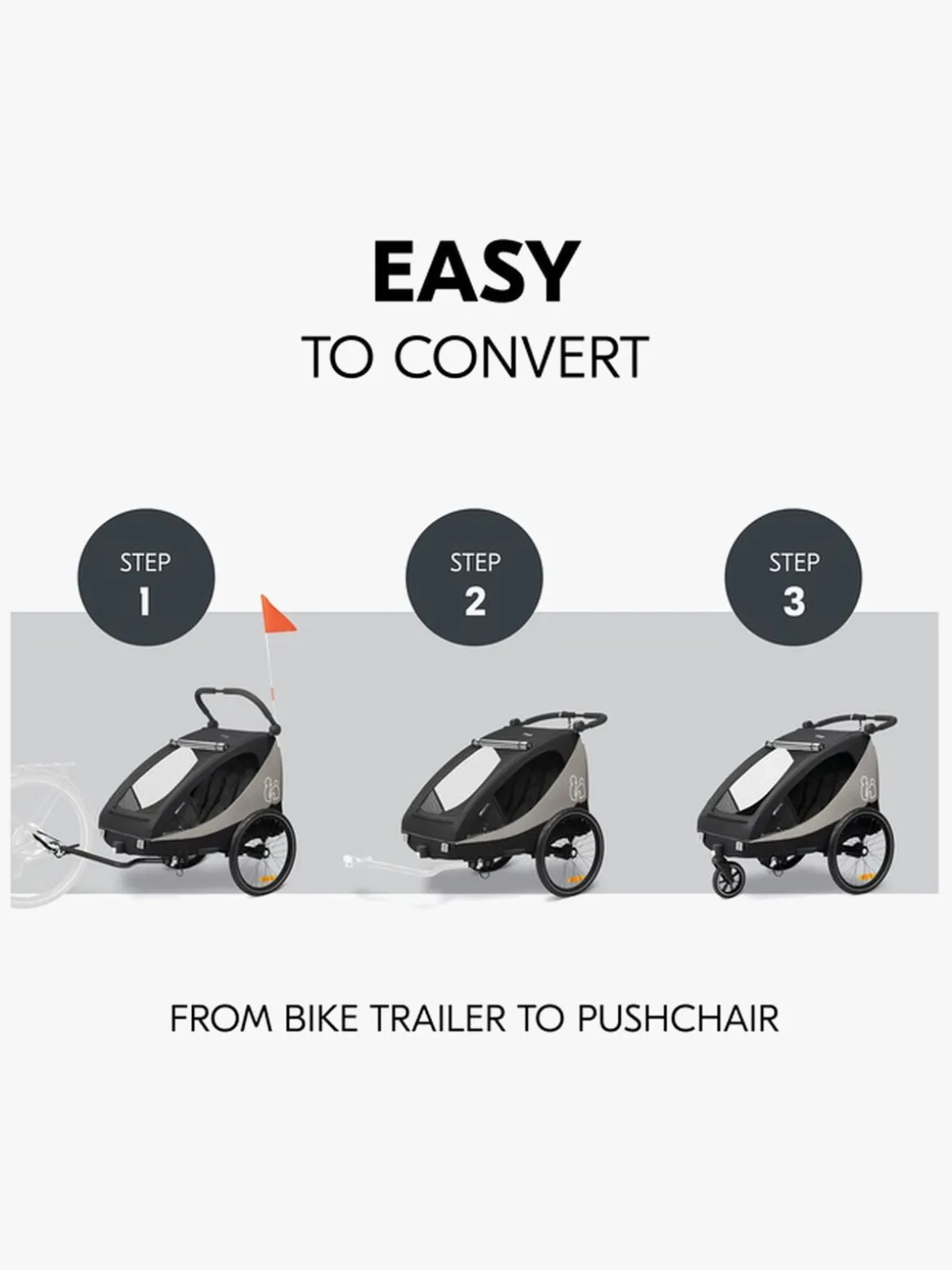 Hauck Dryk Duo Plus Cykelanhænger, Black