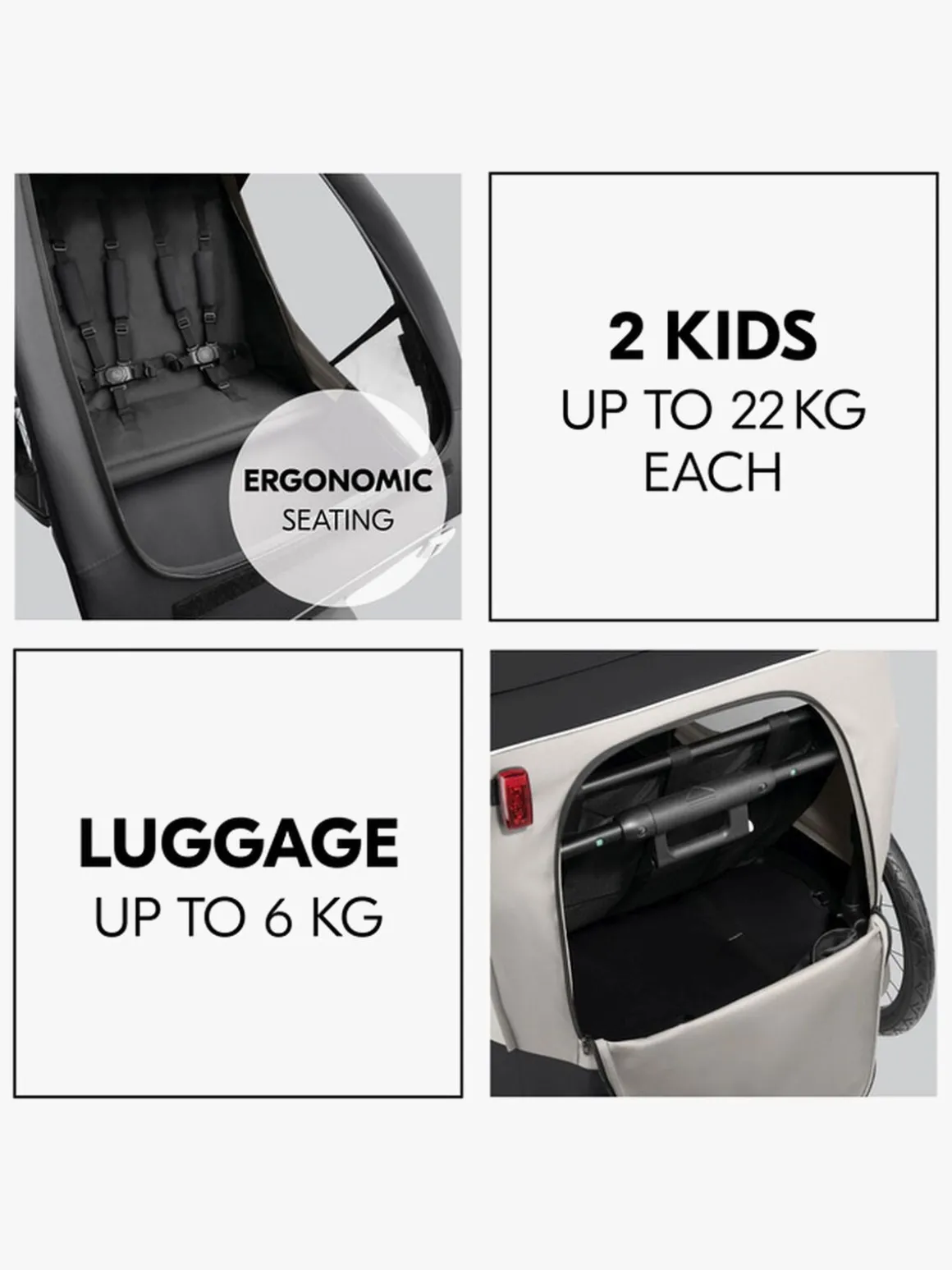 Hauck Dryk Duo Plus Cykelanhænger, Black