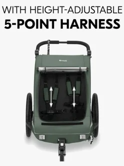 Hauck Dryk Duo Plus Cykelanhænger, Dark Green