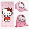 Hello Kitty Håndklæde Gymnastikpose & Kasket Sæt, Lyserød