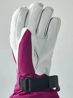 Hestra Army Leather Heli Ski Handsker, Fuchsia