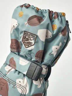 Hestra Vanter Baby Zip Long, Sea blue Print