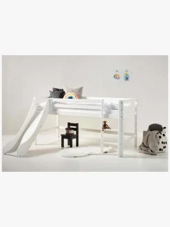 Hoppekids ECO Dream Halvhøj Seng med Rutsjebane og Stige 70x170, Hvid
