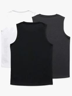 Hyperfied Bounce Tank Top 3-pak, Black/Grey Melange/White