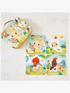 Janod Bondegårdsdyr Puslespil med Progressiv Sværhedsgrad 4-i-1 43 Brikker