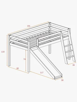 JLY TYRA Juniorseng  m. Rutsjebane 90x190, Hvid