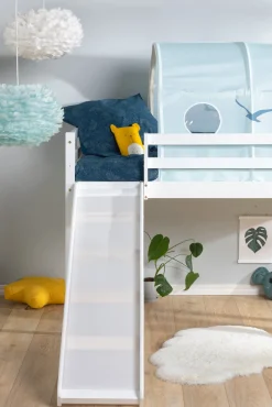 JLY TYRA Juniorseng med Rutsjebane & Madras 90x190, Hvid