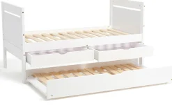 JLY 70x140 Juniorseng med Ekstraseng + Opbevaringskasser, Hvid