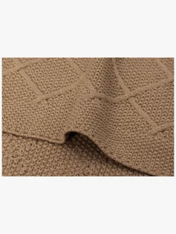 Jollein Strikket Tæppe Ternet Mønster, Biscuit