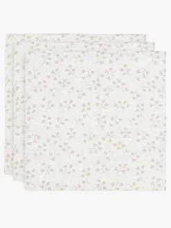 Jollein Tæppe/ Stofble i Musselin 70x70 cm 3-pak, Leafy Dreams