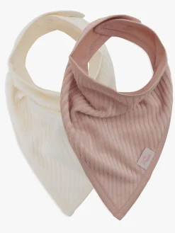 Jollein Velvet Rib Bandana Savlemække 2-pak, Wild Rose/Ivory
