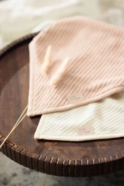 Jollein Velvet Rib Bandana Savlemække 2-pak, Wild Rose/Ivory