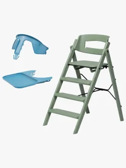 KAOS Klapp Højstol Recycled inkl. Beskyttelsesbøjle & Bakke, Mineral Green/Swedish Blue