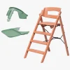 KAOS Klapp Højstol Recycled inkl. Beskyttelsesbøjle & Bakke, Terracotta Pink/Mineral Green