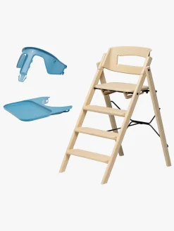KAOS Klapp Højstol Recycled inkl. Beskyttelsesbøjle & Bakke, Desert Sand/Swedish Blue