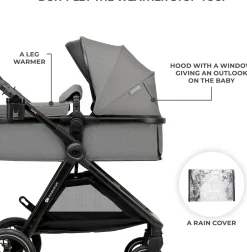 Kinderkraft ESME 2-in-1 Duovogn, Moonlight Grey