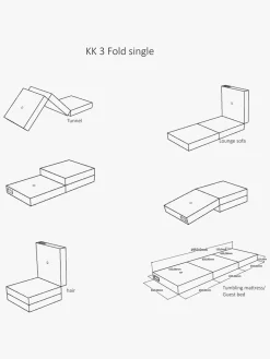 KlipKlap 3 Fold Single Madras, Beige