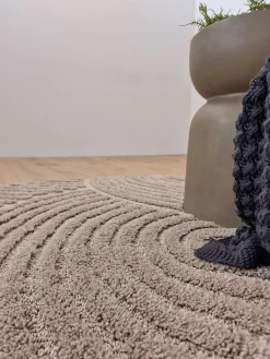 KMCarpets Doria Zen  Rundt Gulvtæppe 120, Linned
