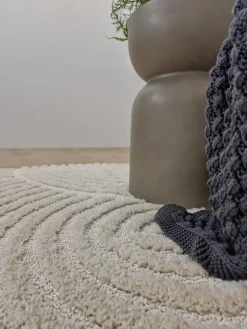 KMCarpets Doria Zen  Rundt Gulvtæppe 120, Hvid