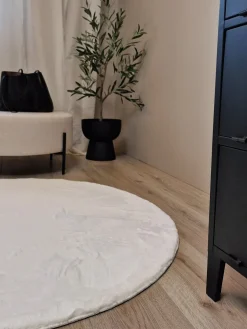 KMCarpets Dream Rund Gulvtæppe 200, Hvid