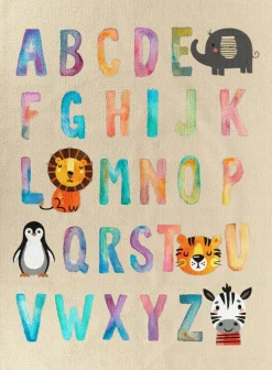 KMCarpets Gulvtæppe Alfabet 120x160, Linned