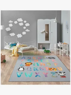 KMCarpets Gulvtæppe Alfabet 120 x 160, Grå