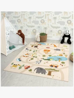 KMCarpets Play Animals Gulvtæppe 80x150, Linned