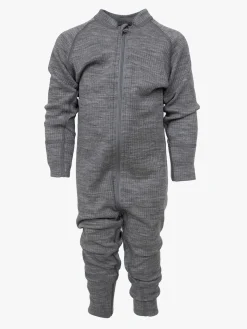 Lindberg Rib Merino Termoundertøjs-heldragt Merinould, Grey Melange