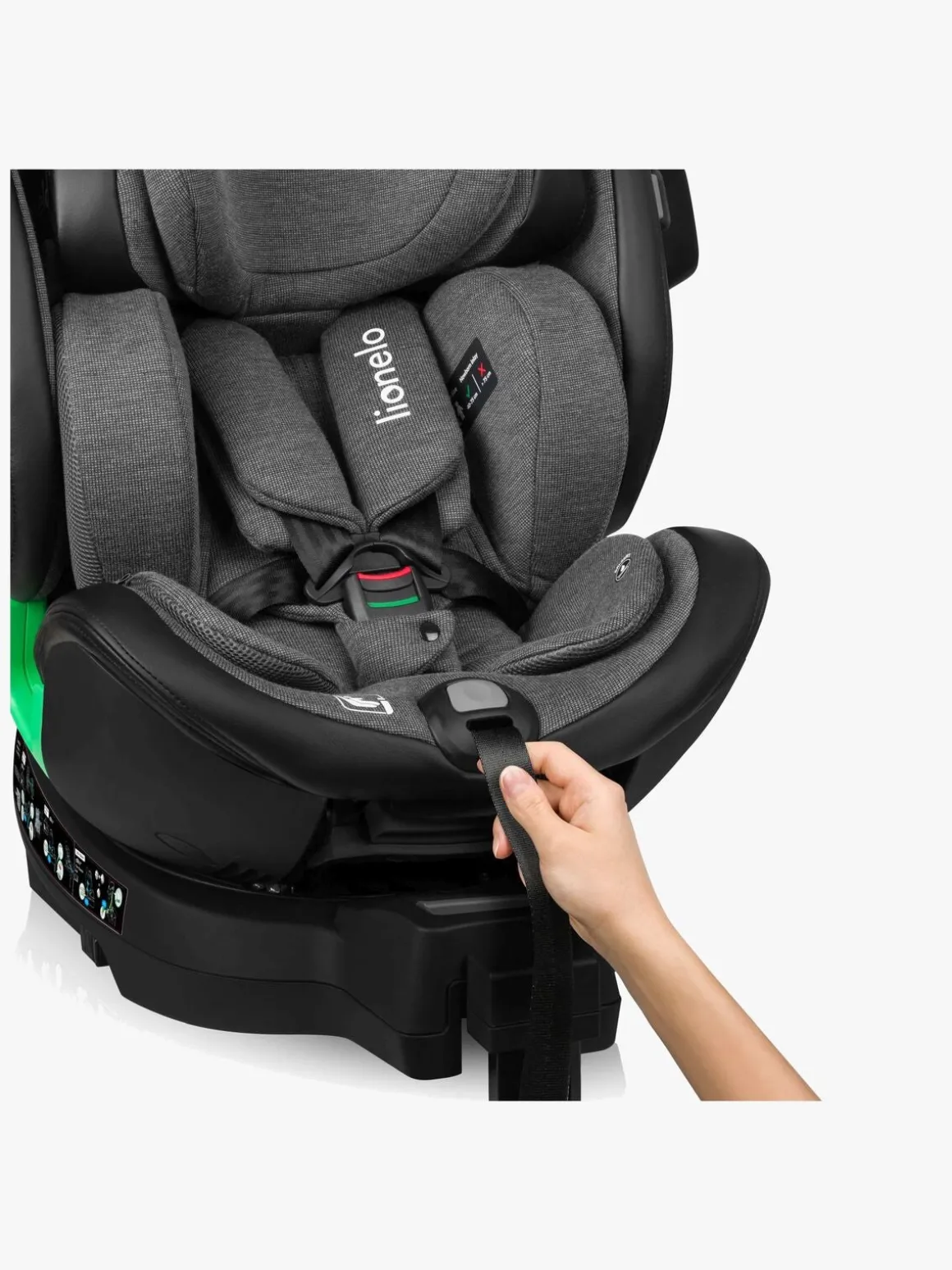 Lionelo Harmony i-Size Autostol, Grey Graphite Leather