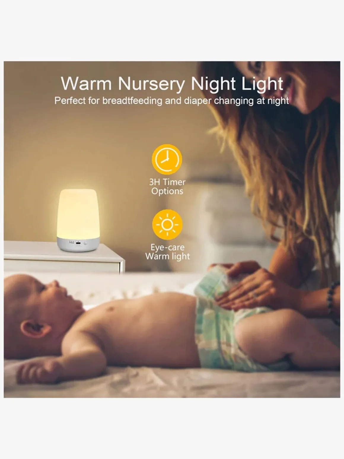 Lippa Colorful Touch Natlampe Timer, Hvid