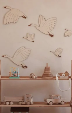 Liswycina Flying Geese Vægdekoration Træ Venstre