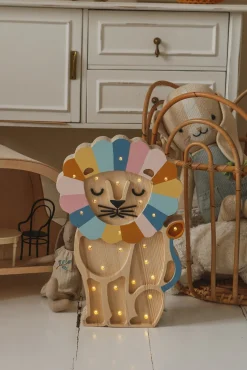 Little Lights Lampe Løve, Retro Rainbow