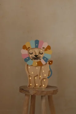 Little Lights Lampe Løve, Retro Rainbow