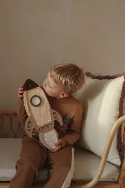 Little Lights Lampe Rumraket, Cappucino Wood