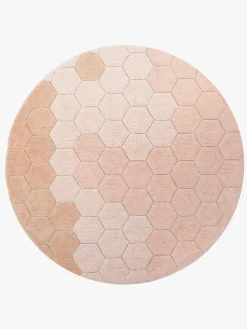 Lorena Canals  Vaskbart Gulvtæppe 140 Rundt Honeycomb, Rose