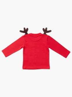Luca & Lola Baby Langærmet t-shirt Santa Is Real Deer, Red