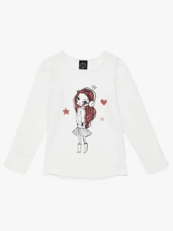 Luca & Lola Fabianna Langærmet T-shirt, Offwhite