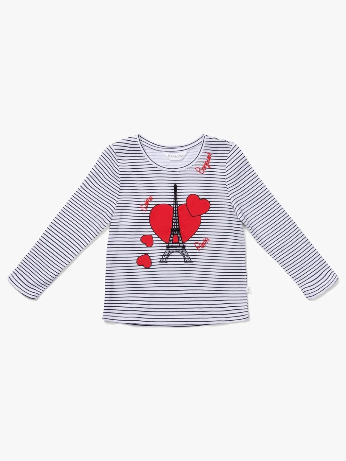 Luca & Lola Margherita Top, White/Black Stripes