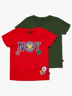 Luca & Lola San Marino T-Shirt 2-pak, Red/Army Green