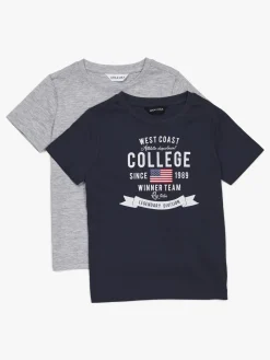 Luca & Lola Tore T-Shirt 2-pak, Navy/Grey Melange