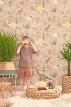 Majvillan Tapet Dinosaur Vibes, Sandy Beige