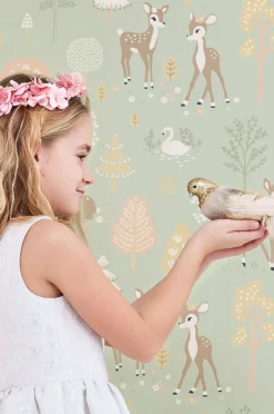 Majvillan Tapet Golden Woods, Dusty Green