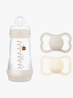 MAM Air Naturgummi Sutter 6-16m & Easy Start Sutteflaske Anti-kolik 260 ml, Neutral